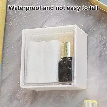 1 комплект прозрачный футляр для хранения водонепроницаемый бездырокол настенный держатель для волос ватные палочки коробка для хранения товаров для дома белый