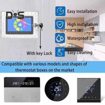 1 комплект, прозрачный замок для термостата с ключом, простая установка, универсальный пластиковый защитный чехол для термостата, офисные принадлежности чистый