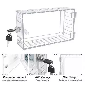 1 комплект, прозрачный замок для термостата с ключом, простая установка, универсальный пластиковый защитный чехол для термостата, офисные принадлежности чистый