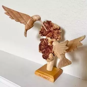 1 комплект птичьих поделок, устойчивых к выцветанию, царапинам, небьющихся, устойчивых к царапинам, подставок для дерева, высокая имитация, прозрачная текстура, клюющая деревянная птица, украшение для офиса 1