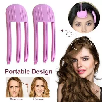 1 комплект пушистых расчесок для волос Natural Bump Up Comb Volume Clip Portable Travel розовый