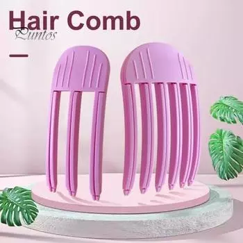 1 комплект пушистых расчесок для волос, натуральная выпуклая расческа для увеличения объема, портативная дорожная расческа для укладки челки на лбу и голове с 3/6 зубцами, аксессуары для волос для женщин и девочек розовый