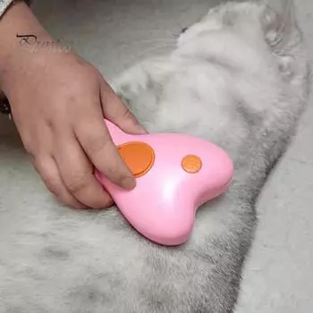 1 комплект, расческа для домашних животных, перезаряжаемая паровая щетка для ухода за кошками, эффективная расческа для удаления шерсти собак, домашнее животное розовый