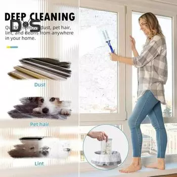 1 комплект, расширяемый стартовый комплект, набор для уборки пыли на 180/360 градусов, моющаяся мини-щетка для уборки, набор головок для потолочного вентилятора, пылеуловитель B жёлтый