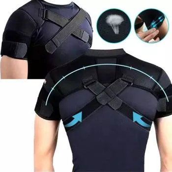 1 комплект, регулируемый плечевой бандаж для мужчин и женщин, манжета для порванного вращательного сустава, облегчение боли, компрессионный рукав, крестообразная повязка для восстановления плеча, стабилизирующий поддерживающий ремень S чёрный