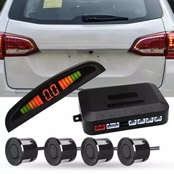 1 комплект реверсивного радара с защитой от помех, внешний зуммер, легкий большой дисплей белый