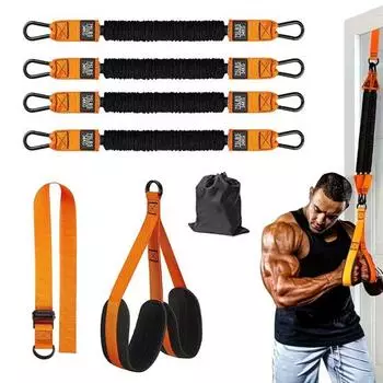 1 комплект резинок для подтягиваний 150/225/300 фунтов, прочный резиновый пояс для подтягиваний с подставкой для ног, регулируемый для домашнего спортзала, тренировок, турника, резинка A чёрный