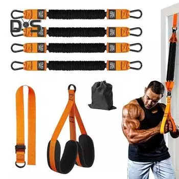 1 комплект резинок для подтягиваний 150/225/300 фунтов, прочный резиновый пояс для подтягиваний с подставкой для ног, регулируемый для домашнего спортзала, тренировок, турника, резинка A оранжевый