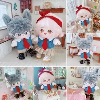 1 комплект ролевых игрушек из мягкой ткани, изысканный студенческий стиль, 20 см, хлопковая мягкая кукла, студенческий костюм, юбка Boy