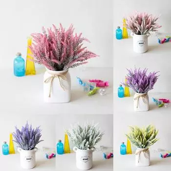 1 комплект романтических Провансальных лавандовых свадебных украшений, ваза для цветов, искусственные цветы Deep Purple