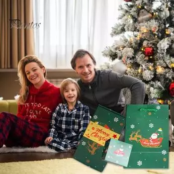 1 комплект, рождественская подарочная коробка, сумка, плотная бумага, многоразовый складной подарок для денег, подарок-сюрприз, упаковочная коробка, сумка, комплект, товары для вечеринок 10 pcs красный