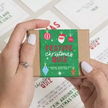 1 комплект, рождественская толстая забавная викторина на общие знания, бумажная интерактивная карточка для фестиваля, для всей семьи зелёный