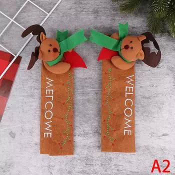 1 комплект рождественских чехлов на ручки холодильника, ткань для защиты дверных ручек микроволновых печей, кухонных холодильников, рождественские украшения для дома