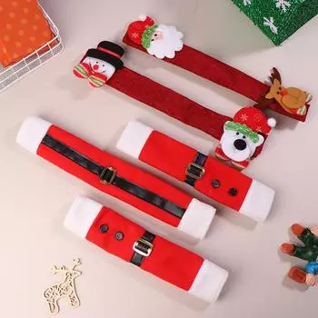 1 комплект рождественских чехлов на ручки холодильника, ткань для защиты дверных ручек микроволновых печей, кухонных холодильников, рождественские украшения для дома