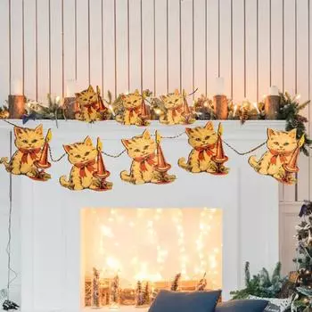 1 комплект рождественских винтажных деревянных флажков в деревенском стиле Санта-Клаус, елка, олень, ангел Christmas Tree