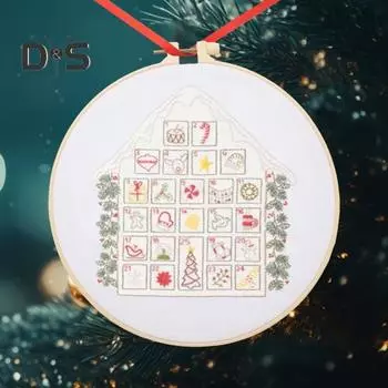 1 комплект рождественских вышивок для взрослых, набор для вышивания мультяшных персонажей с 7 цветными нитками и пяльцами, наборы для вышивания для взрослых в стиле праздничных искусств 1 Set