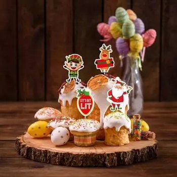 1 комплект, рождественский баннер, флаг, тонкая работа, рождественский топпер для торта для праздничного украшения B