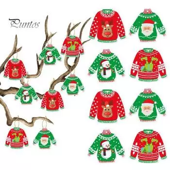 1 комплект, рождественский уродливый свитер, набор подвесных украшений, универсальные стили, легко повесить вешалки для украшения рождественской елки Sets