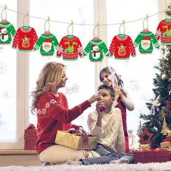 1 комплект, рождественский уродливый свитер, набор подвесных украшений, универсальные стили, легко повесить вешалки для украшения рождественской елки Sets