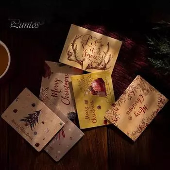 1 комплект рождественской открытки с наклейками на конверты в винтажном стиле, веселая рождественская открытка для праздничных рождественских сувениров