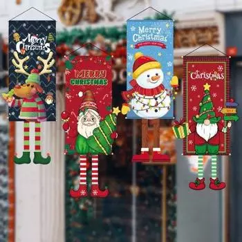 1 комплект рождественской установки, подвесной набор флагов, легкий привлекательный баннер для праздничных украшений дома C