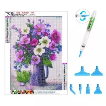 1 комплект, ручка для дрели, светодиодная лампа, набор ручек для рисования со стразами, эргономичная ручка для рисования своими руками со сменными наконечниками для дома синий