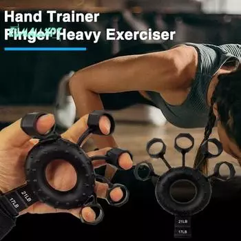 1 комплект ручного тренажера для предплечий — компактный размер, портативный, эффективная тренировка силы хвата, растягиватель пальцев, тренажер для предплечий чёрный