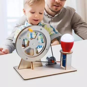 1 комплект, ручной генератор, креативное мышление, физический эксперимент, сделай сам, ручной генератор-головоломка, игрушечный набор для лаборатории цвет старого дерева