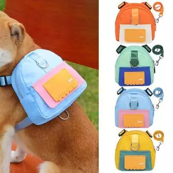 1 комплект, рюкзак для домашних животных, две тяги, большая вместительная сумка для собак, уличное кольцо, сумка для домашних животных с тяговой веревкой, аксессуары для домашних животных M оранжевый