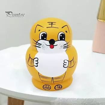 1 комплект, русская матрешка «Тигр», 10 слоев, деревянная матрешка ручной работы, игрушка-стопка в виде тигра, настольная фигурка животного, украшение Tiger