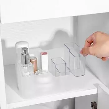 1 комплект съемного многофункционального полипропиленового держателя для макияжа, простой косметички для хранения туалетного столика для дома чёрный