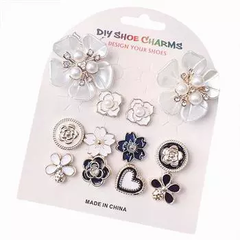 1 комплект съемных пряжек для обуви своими руками, модные украшения для обуви, оригинальность, жемчужная цепочка, металл, различные стили