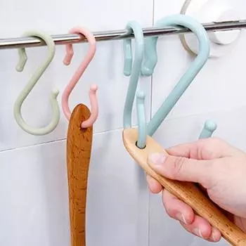 1 комплект S-образного крючка, прочный, простой в установке, многофункциональный, вешалка для полотенец, одежды для дома M розовый