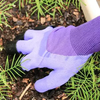 1 комплект садовых перчаток для посадки цветов, нескользящие износостойкие перчатки с когтями, инструменты для раскопок зелёный