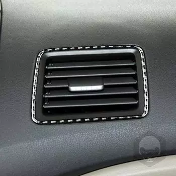 1 комплект самоклеящихся черных углеродных наклеек из автомобильного волокна для автомобильного пассажирского вентиляционного отверстия