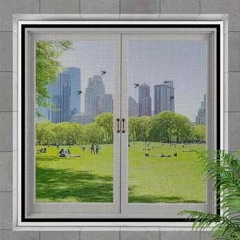 1 комплект самоклеящихся оконных сеток, занавесок, антимоскитных сеток, отрезных, устанавливаемых на несколько окон белый