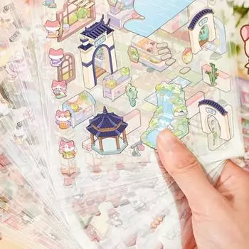 1 комплект сцен мультфильм пейзаж наклейка книга сделай сам 3D наклейки домик сцены карманные наклейки миниатюрные наклейки сцены подарки на день рождения onesize