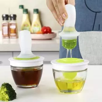 1 комплект, щетка для бутылки силиконового масла, термостойкая многоразовая бутылка для масла для барбекю, бутылка для барбекю, кулинария, выпечка, кондитерские изделия, наметочная щетка, кухонные гаджеты Sets