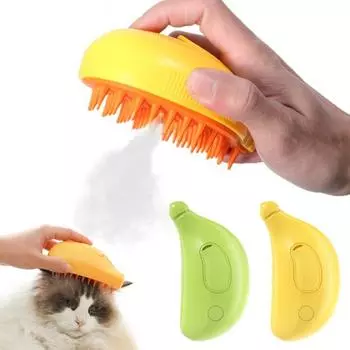 1 комплект, щетка для домашних животных в форме банана, кисть для кошек, многофункциональная щетка для удаления шерсти домашних животных, инструмент для ухода за животными, товары для домашних животных жёлтый