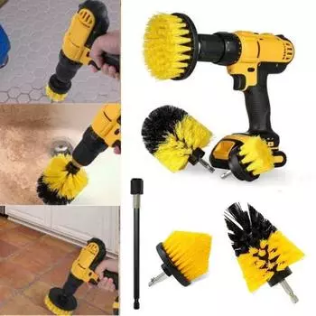 1 комплект щеток для электрической дрели, ванной, затирки для плитки, зазоров, автомобильных колес B жёлтый