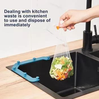 1 комплект, сетка для фильтра для раковины, треугольная рамка, угловая сетка для фильтра, одноразовая корзина для слива мусора для домашней кухни синий