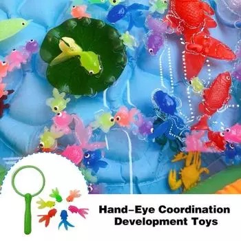 1 комплект, сетка, милая игрушка для рыбалки с рыбалкой, детский поплавок с золотой рыбкой, морское животное, плавательный бассейн, купание