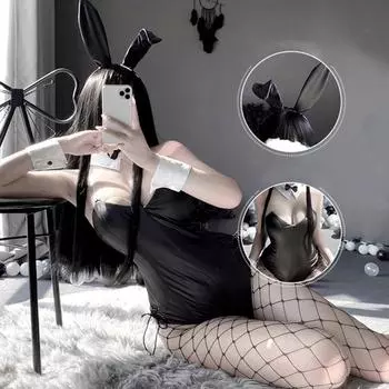 1 комплект сексуального нижнего белья для косплея, дышащий костюм кролика, одно боди, наряд B