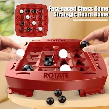 1 комплект, шахматная игра с вращением «четыре в ряд», интерактивный фокус для родителей и детей, тренировка логического мышления, битва для 2 игроков, обучающая черно-белая шахматная доска, игрушка 1 Set