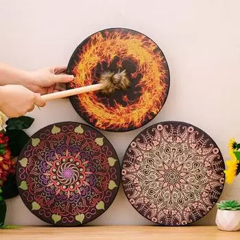 1 комплект шаманский барабан с голенью праздничное украшение в этническом стиле богемный маленький звуковой целитель барабан ударный инструмент B