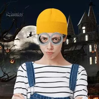 1 комплект, шапка, перчатки, очки, желтая шапочка, персонаж мультфильма, аксессуары для косплея, один размер, очки в стиле стимпанк, костюм на Хэллоуин жёлтый