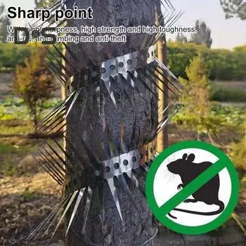 1 комплект шипов для защиты от крыс, шипы из нержавеющей стали для отпугивания птиц, шипы с завязками, отпугивающие белок, для голубей, кошек, для защиты деревьев, заборов, кормушек для птиц S