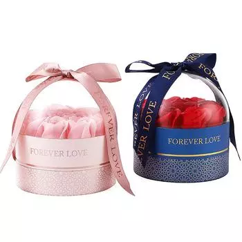 1 комплект шкатулка для украшений, нежные розы с девятью головками, компактная вечная шкатулка для хранения цветов, свадебный сундук с имитацией розы, 1 комплект мыльных цветов