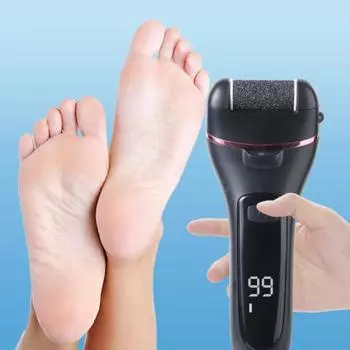 1 комплект шлифовальной машины для ног, моющийся, перезаряжаемый аккумулятор 1200 мАч, ручной электрический аппарат для удаления мозолей на ногах, набор для педикюра для ежедневного использования With Light чёрный