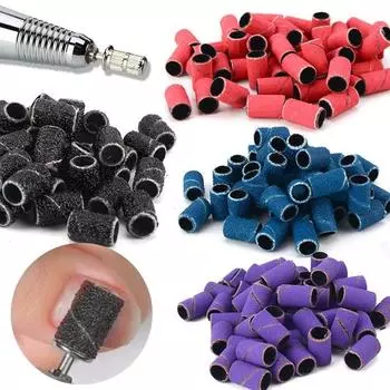 1 комплект шлифовальных лент для ногтей, длительный срок службы, профессиональный маникюр, высококачественная дрель для ногтей, шлифовальное кольцо розы красного